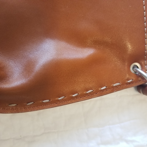 GAP 100% Genuine Leather Bag Brandy Brown EUC - Picture 8 of 16